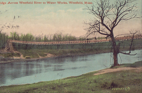 Bridge Across Westfield River to Water Works-Westfield,Massachusetts - Cakcollectibles - 1