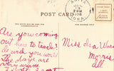 Vintage postcard back. A "Heart" Shot - Cupids with Cannon and Doves