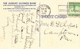 Linen postcard back. Albany Savings Bank - Albany,New York