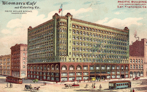 Vintage postcard front. Pacific Building - San Francisco,California