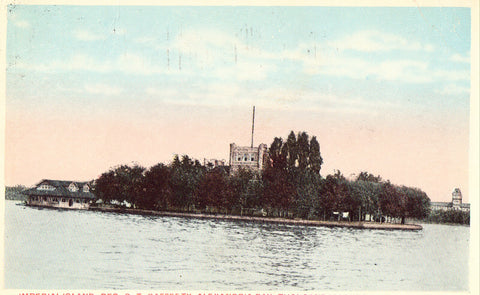 Vintage postcard front. Imperial Island - Alexandrai Bay,Thousand Islands,New York