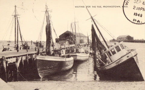 Vintage Postcard Front - Waiting for The Tide - Provincetown,Massachusetts