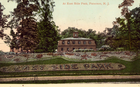 Vintage postcard front. At Eastside Park - Paterson,New Jersey