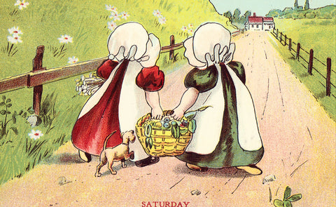 Bonnet Babies Postcard Front - "Saturday"