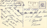 Linen postcard back. First Baptist Church and Education Building - Augusta,Georgia