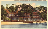 Linen postcard front. Sportsman's Fishing and Hunting Club - Paradise Beach,Pensacola,Florida