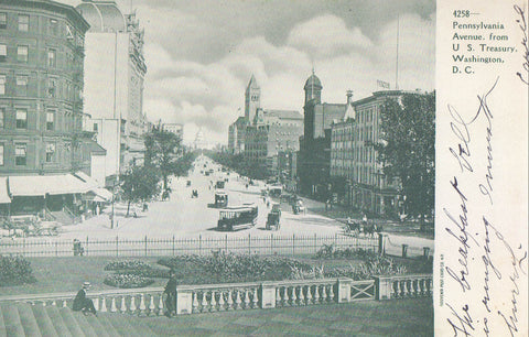 Pennsylvania Avenue,from U.S. treasury-Washington,D.C. 1907 - Cakcollectibles