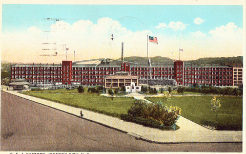 Vintage postcard front. C.F.J. Factory - Johnson City,New York