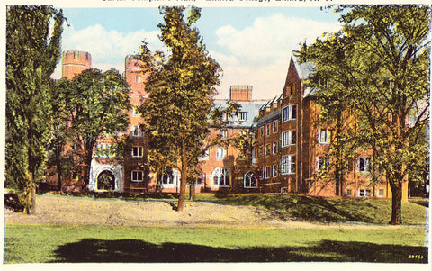 Retro Postcard Front. "Sarah Tompkins Hall",Elmira College - Elmira,New York
