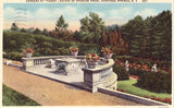 Linen postcard front. Gardens at "Yaddo",Estate of Spencer Trask - Saratoga Springs,N.Y.