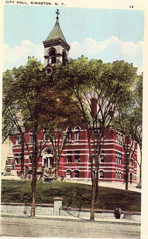 Vintage postcard front. City Hall - Kingston,New York