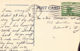 Linen postcard back. Woolworth Building,Public Square - Watertown,New York