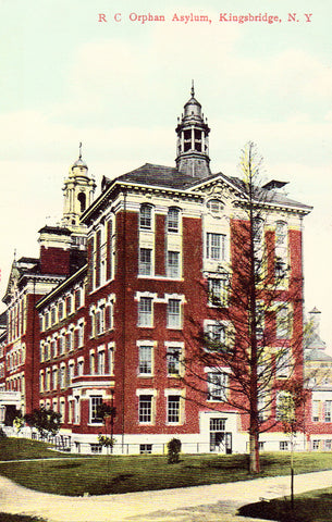 Vintage postcard front. R C Orphan Asylum - Kingsbridge,New York