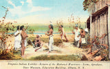 Linen Postcard Front- Iroquois Indian Exhibit - Albany,New York