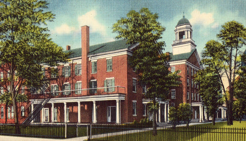 Linen postcard front. Wyoming Seminary - Kingston,Pennsylvania