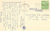 Linen postcard back. Lecture Hall Row,Union College - Schenectady,New York