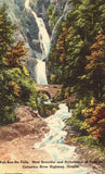 Linen postcard front. Wah-Kee-Na Falls on Columbia River Highway - Oregon