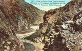 Vintage postcard front. View in Bear Creek Canon - Denver Mountain Parks,Colorado