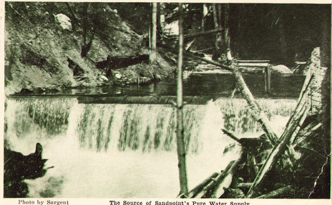 Vintage Postcard front- The Source of Sandpoint's Pure Water Supply - Idaho