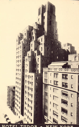 Vintage postcard front - Hotel Tudor - New York City