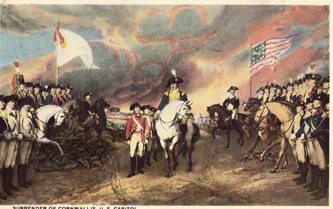 Vintage postcard front - Surrender of Cornwallis - U.S. Capitol