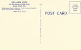 Linen postcard back - Swimming Pool and Cabana Club,The Sands Hotel - Miami Beach,Florida