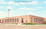 Linen postcard front - Post Office - Kalamazoo,Michigan