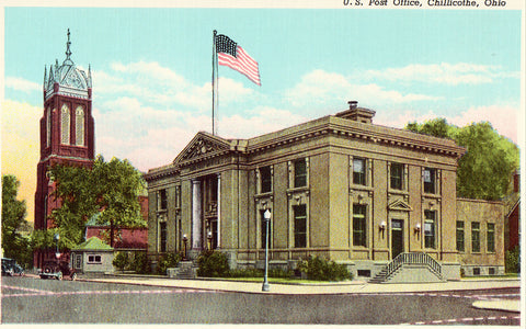 Vintage postcard front - U.S. Post Office - Chillicothe,Ohio