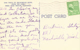 Linen postcard back - Vista of Broadmoor Hotel - Pikes Peak Region,Colorado