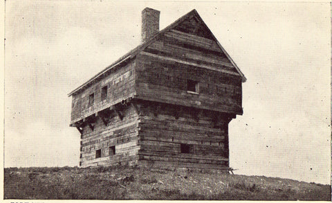 Vintage postcard front - Fort Neilson Blockhouse - Saratoga Battlefield 