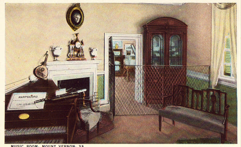 Vintage postcard Music Room - Mt. Vernon - Virginia