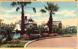 Linen Postcard Scenic Landing,Bolivar Ferry - Galveston,Texas