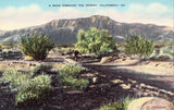 Linen Postcard A Road Through The Desert - California