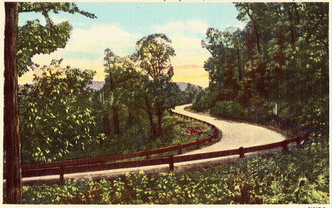 Vintage postcard "S" Curve on Highway 40 near Monteagle,Tennessee