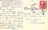 Linen postcard back Split Rock Lighthouse near Two Harbors,Minnesota