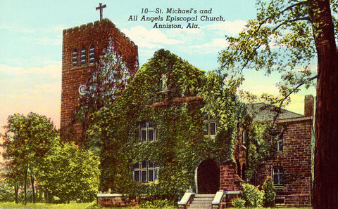 Vintage postcard St. Michael's and All Angels Episcopal Church - Anniston,Alabama