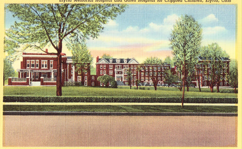 Linen postcard Elyria Memorial Hospital - Elyria,Ohio