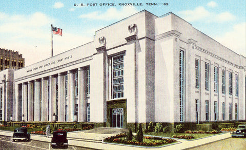 Vintage post card U.S. Post Office - Knoxville,Tennessee