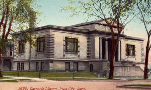 Vintage postcard Carnegie Library - Iowa City,Iowa