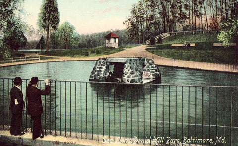 Vintage postcard Sea Lions,Druid Hill Park - Baltimore,Maryland