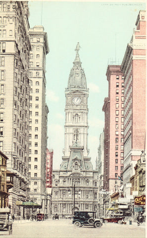 Vintage postcard Broad Street and City Hall Tower - Philadelphia,Pennsylvania