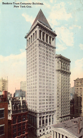 Vintage postcard Bankers Trust Company Building - New York City