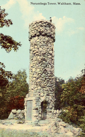 Vintage Massachusetts postcard Norumbega Tower - Waltham,Massachusetts