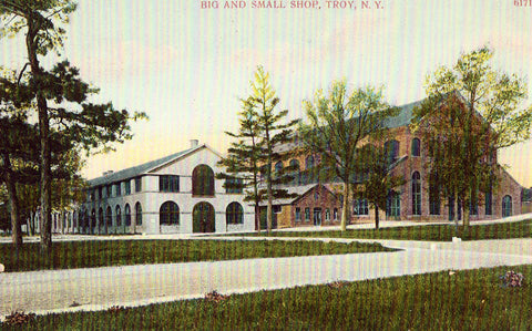 Vintage New York postcard Big and Small Shop - Troy,New York