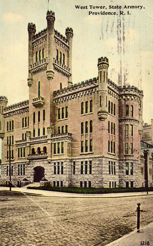 Vintage Rhode Island postcard West Tower,State Armory - Providence,Rhode Island