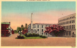 Linen North Carolina postcard Monument Square - Lenoir,North Carolina