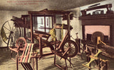 Vintage postcard front Martha Washington's Spinning Room - Mt. Vernon