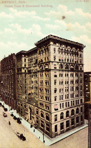 Vintage postcard Union Trust & Hammond Building - Detroit,Michigan