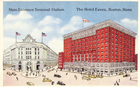 Vintage postcard Main Entrance Terminal Station - Boston,Massachusetts