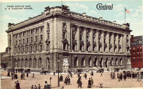Old postcard - Post Office and U.S. Custom House - Cleveland,Ohio